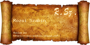 Rozsi Szabin névjegykártya